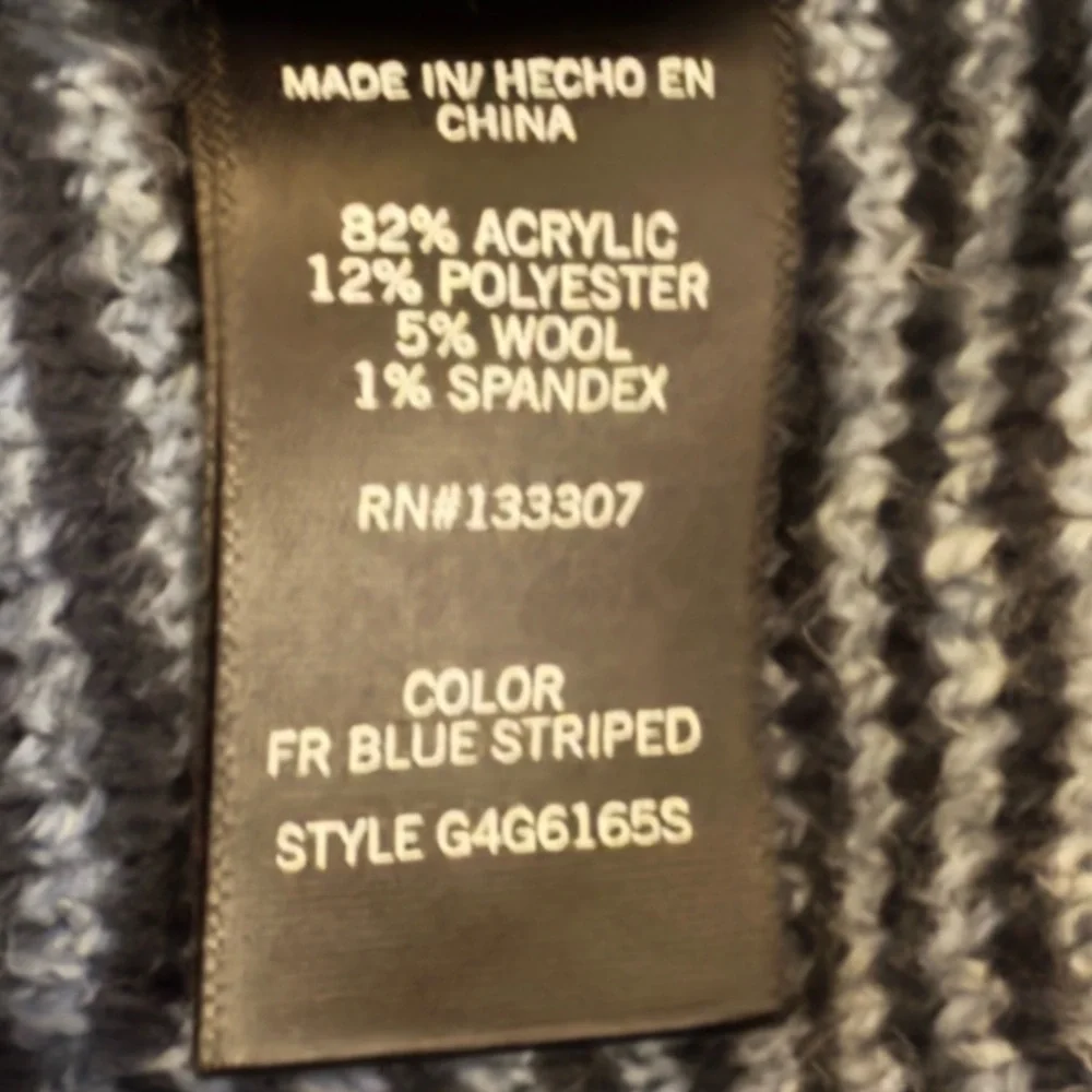 A-187 Men’s‎ Geoffrey Beene Blue & Gray Long Sleeve Pullover Sweater Size XXL